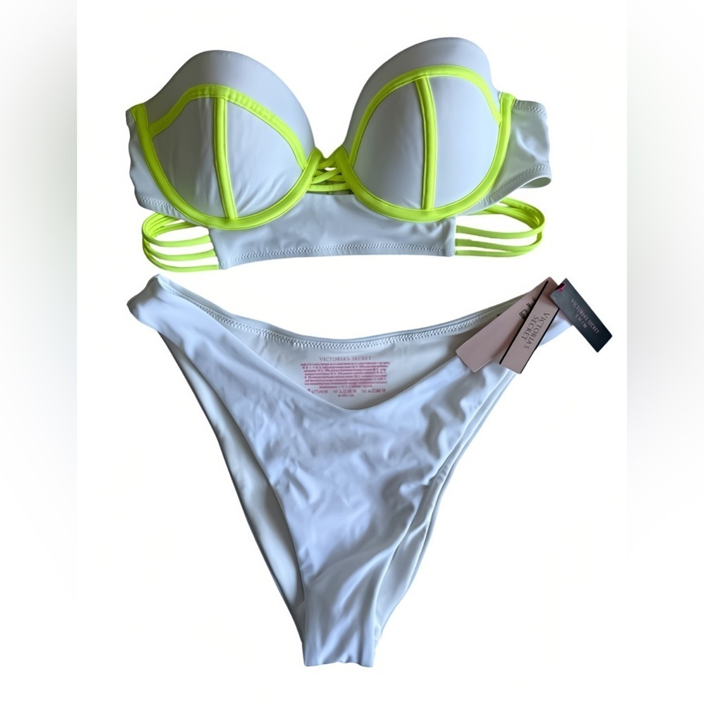 Victoria’s Secret The Midi Beach Bandeau Push-Up Bikini Set 34B - M Bottom NWT